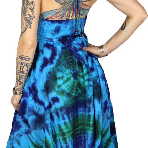 Tatiana Tie dye blue green dress - Picture 4 of 5